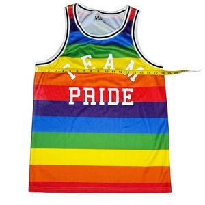 Team Pride Rainbow Stripe Men's Tank Top sz small